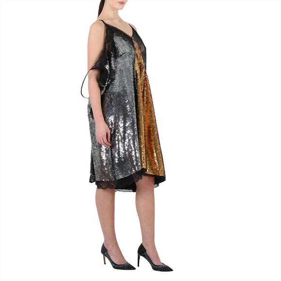 burberry gold sequin dress Black Gold Sequin Strapless Prom Dress with Scarf SL30237